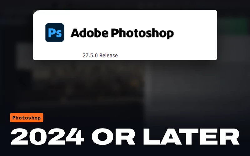 The About Photoshop window from the plugin page shoot, under the version the plugin needs: Photoshop 2024 or later.